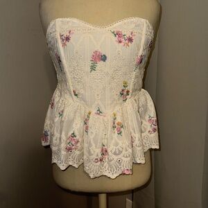 NWOT FLORAL CORSET PEPLUM TOP